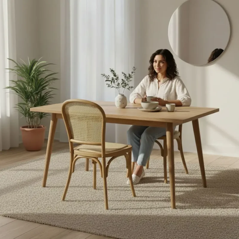 silla-alauda-natural- ambiente Silla Alauda Natural de resina para comedor – ambiente