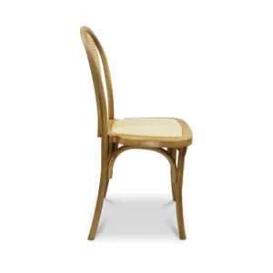 Silla Cibeles Natural de resina para comedor – vista lateral