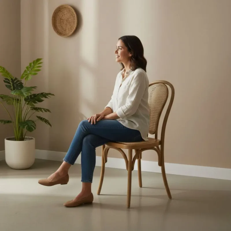 Silla Cibeles Natural de resina para comedor – persona