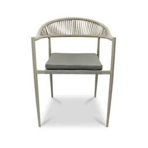 silla-cozumel-marfil-frontal Silla Cozumel Marfil de metal para exteriores – vista frontal