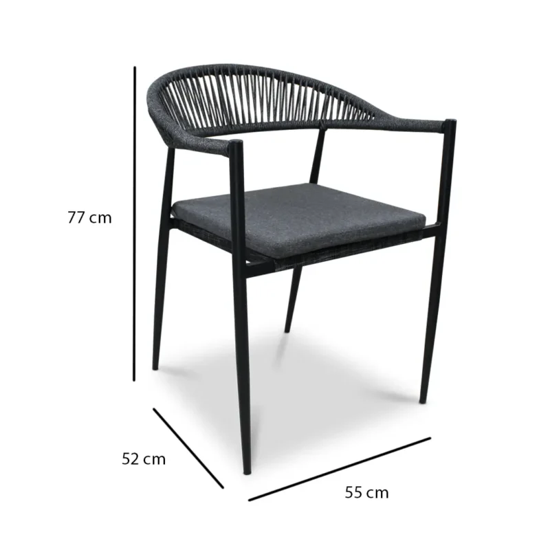 silla-cozumel-negra-medidas Silla Cozumel Negra de metal para exteriores – medidas