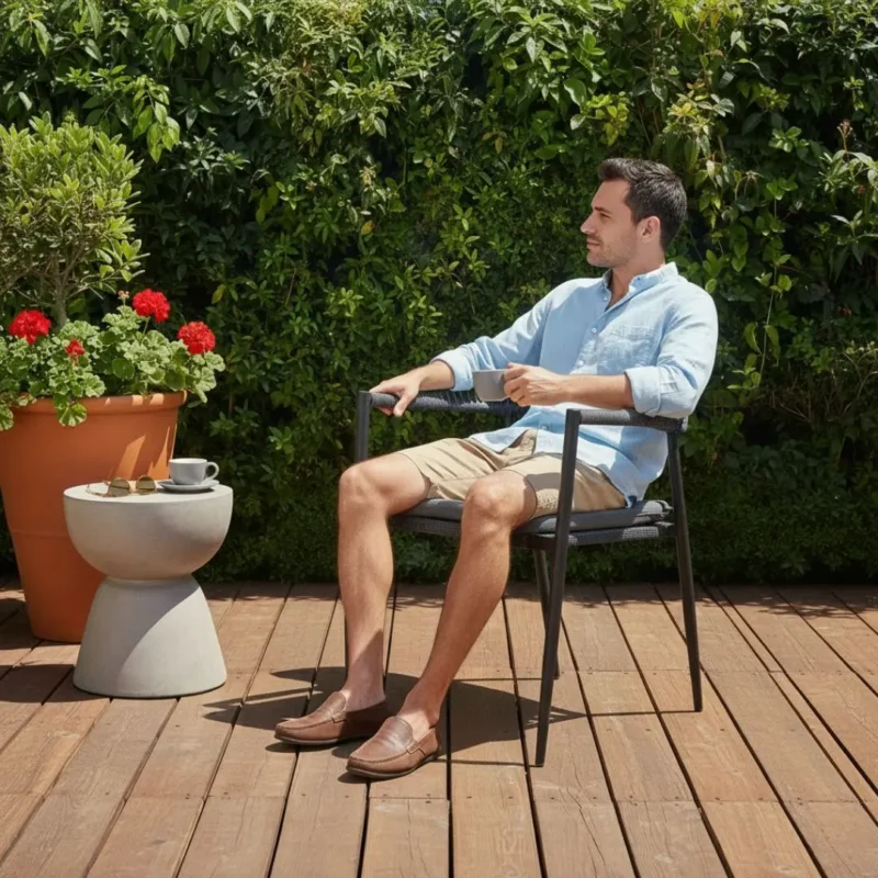 silla-cozumel-negra-persona Silla Cozumel Negra de metal para exteriores – persona