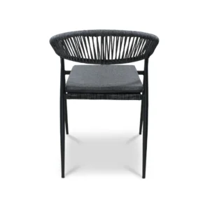 silla-cozumel-negra-trasera Silla Cozumel Negra de metal para exteriores – vista trasera