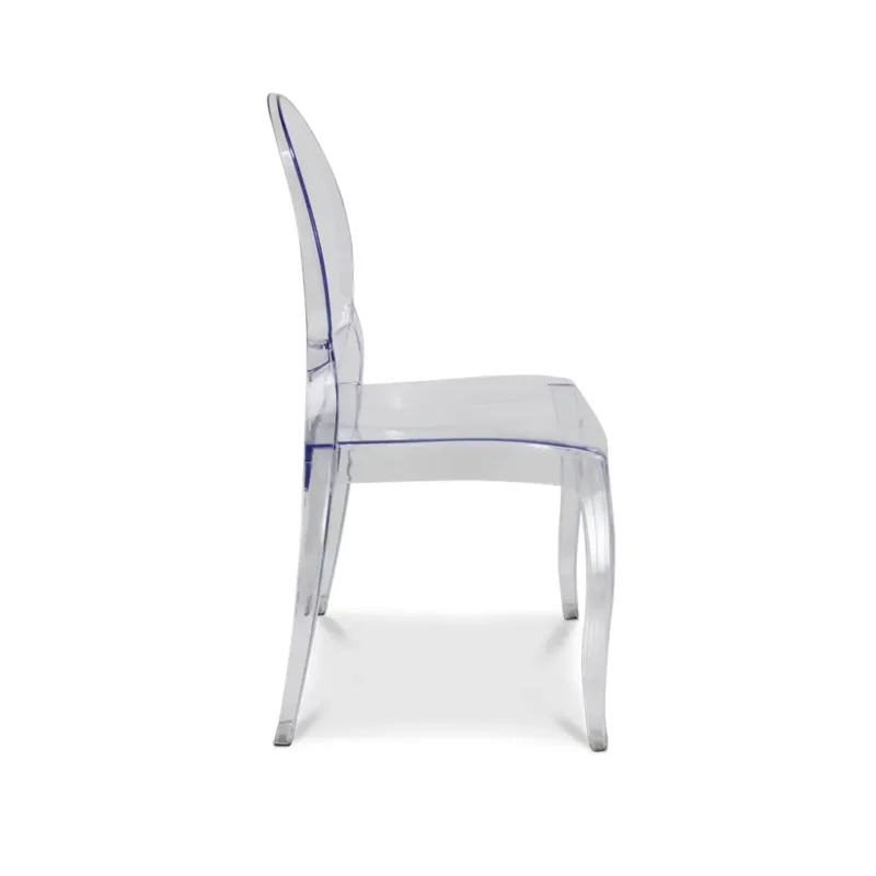 Silla Ghost transparente de plástico - vista lateral