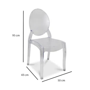 Silla Ghost transparente de plástico - medidas