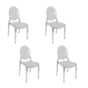 Pack de 4 sillas Ghost de policarbonato transparente