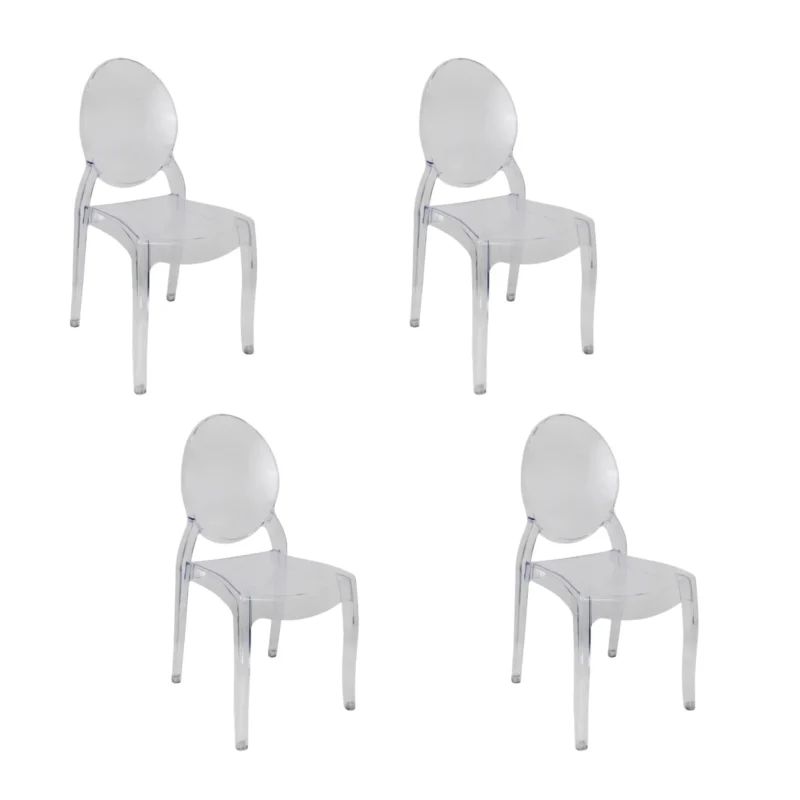 Pack de 4 sillas Ghost de policarbonato transparente