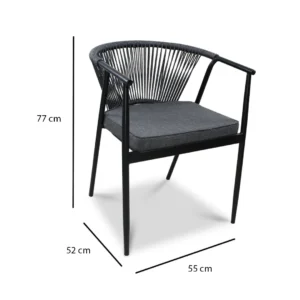 silla-melodi-negra-medidas Silla Melodi Negra de metal para exteriores – medidas