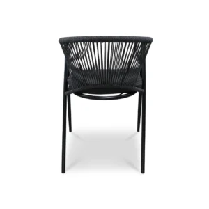 silla-melodi-negra-trasera Silla Melodi Negra de metal para exteriores – vista trasera
