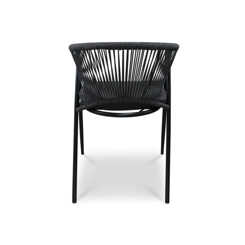silla-melodi-negra-trasera Silla Melodi Negra de metal para exteriores – vista trasera