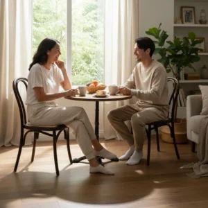 silla-tina-chocolate-ambiente Silla Tina Chocolate de resina para comedor – ambiente