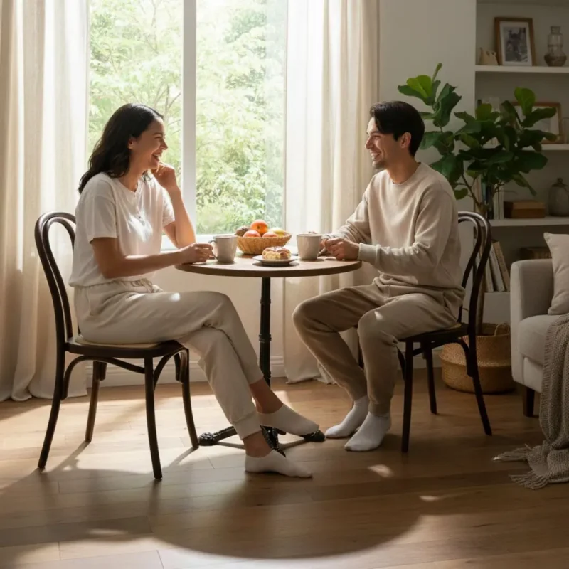 silla-tina-chocolate-ambiente Silla Tina Chocolate de resina para comedor – ambiente