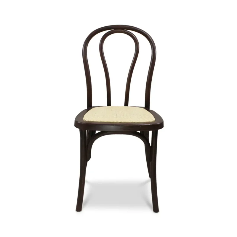 silla-tina-chocolate-frontal Silla Tina Chocolate de resina para comedor – vista frontal