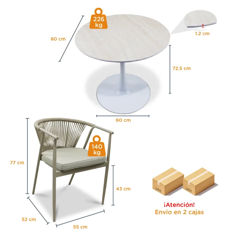 comedor-redondo-4-sillas-melodi-mesa-travertino-medidas Medidas de la silla y mesa comedor redondo travertino